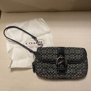 Coach Black Signature Wristlet